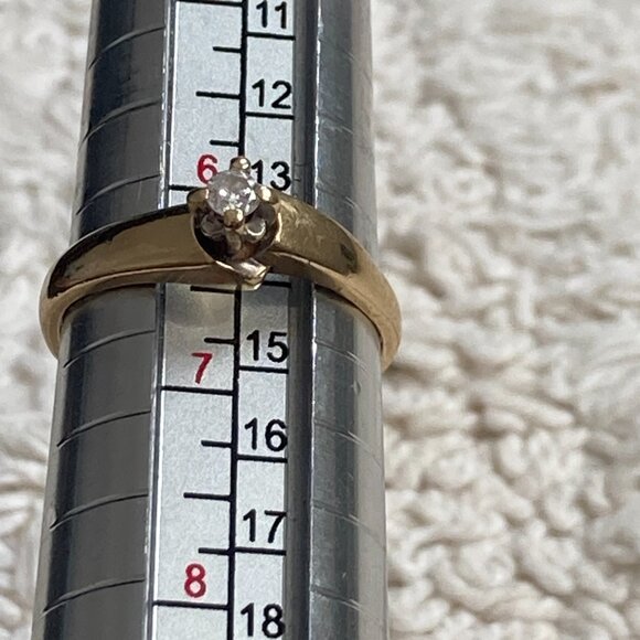 10K Yellow Gold Diamond Solitaire Ring – Size 6.5 | Stamped | Elegant & Timeless - Picture 10 of 13